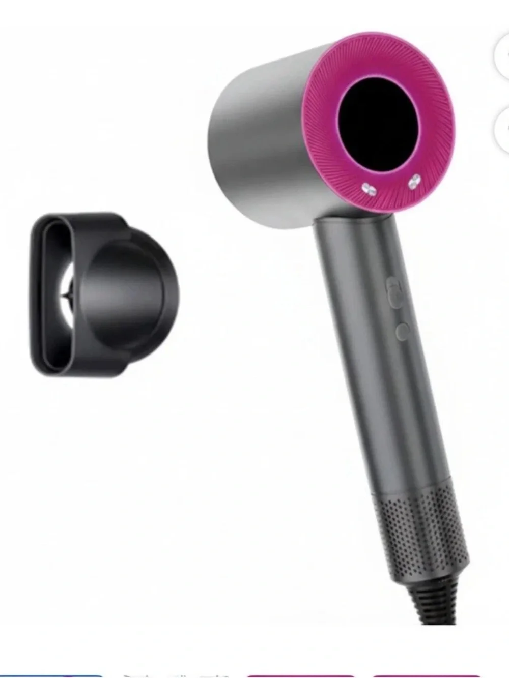 Compact, Lightweight, Temperature Control Hair Dryer with Attachment